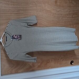 Soprano Black and Cream Striped Dress